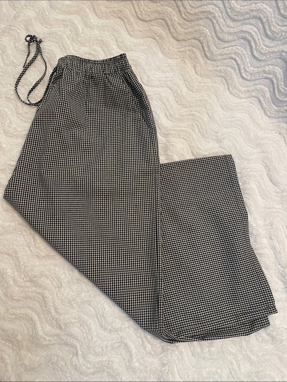 NWOT Wide-Leg B&W Checked Pants w/Pockets - Picture 10 of 16